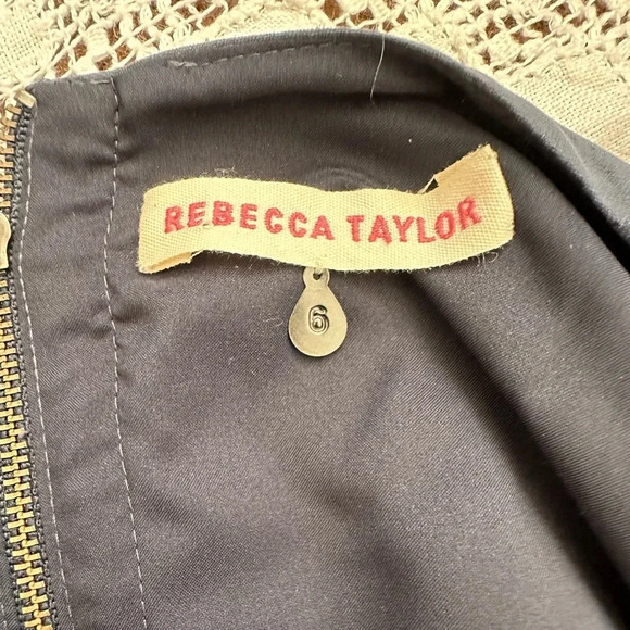 Rebecca Taylor Mason Blue Cap Sleeve Ruffle Linen Sheath Dress NWT Sz.6 - Picture 5 of 8